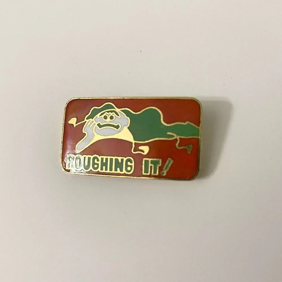 Vintage Roughing It Camping  Pin Taiwan - Picture 10 of 11